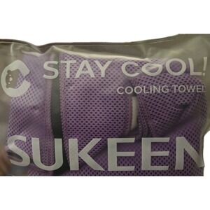 Sukeen CoolinTowel Purple 40x12 Cold SportTowel Gym Workout Heat Relief w/ Pouch